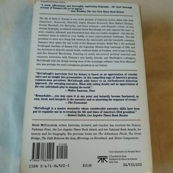 Truman by David McCullough (1993, Trade Paperback) Very Good - Picture 9 of 16